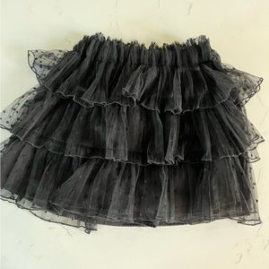 LAYERED DO + BE MESH POLKA DOT SKIRT